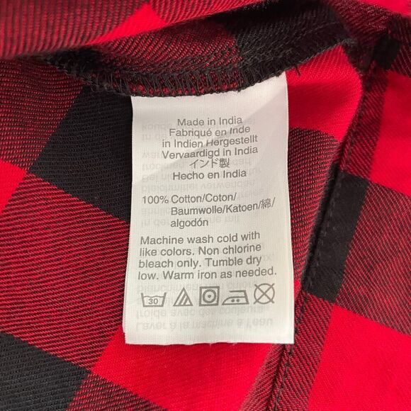 Madewell Tie-Neck Popover Shirt in Buffalo Check - Size: Medium - Picture 9 of 9